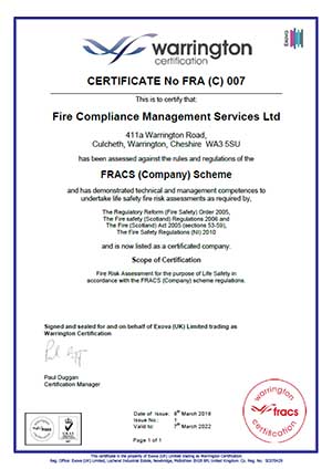 Fire Compliance Management Services FRACS company accreditation